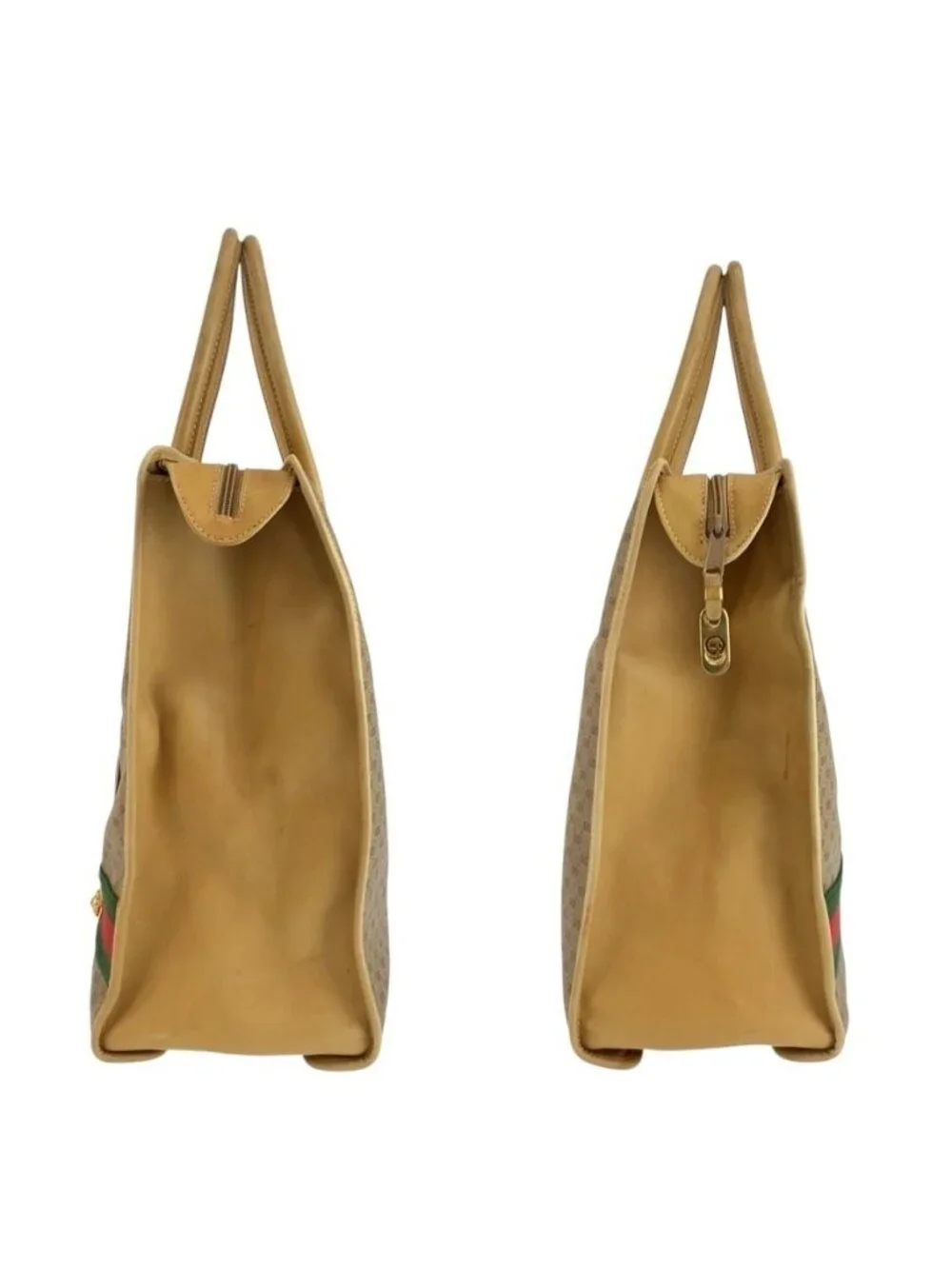 Gucci Vintage Micro GG Sherry Line Beige 24 02 Tote Business